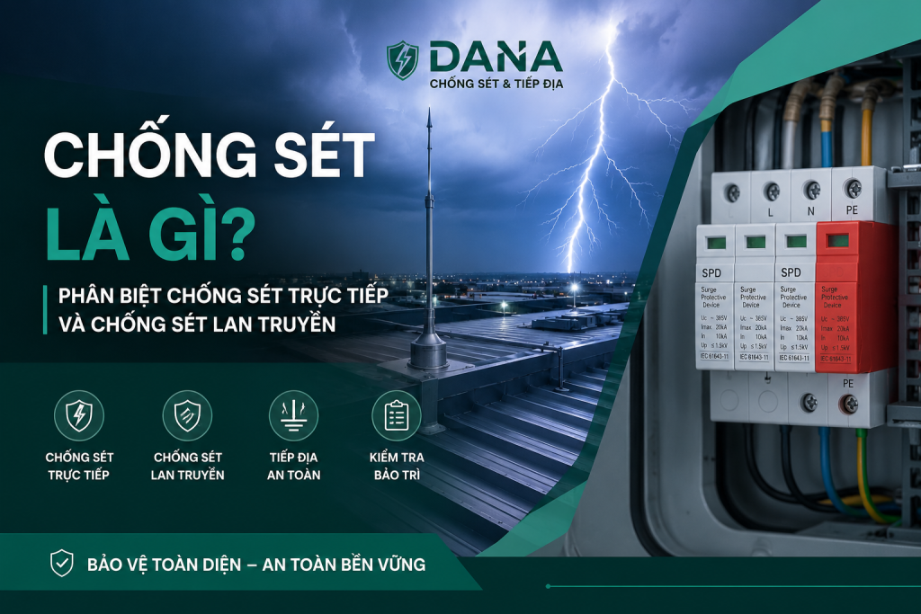 Chống sét là gì? Phân biệt chống sét trực tiếp và chống sét lan truyền