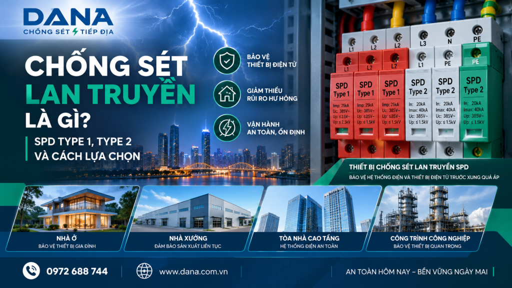Chống sét lan truyền là gì? SPD Type 1, Type 2 và cách lựa chọn